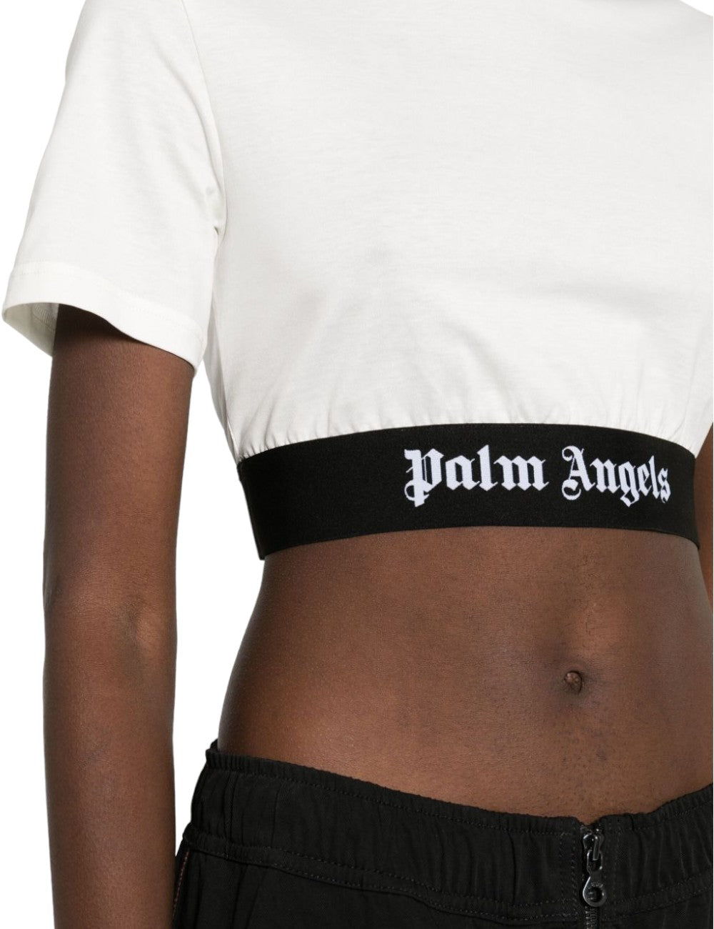 PALM ANGELS LOGO TAPE CROP TEE PALM ANGELS