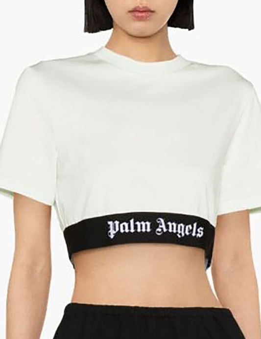 PALM ANGELS LOGO TAPE CROP TEE PALM ANGELS