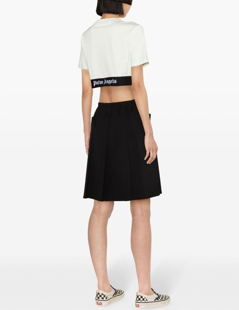 PALM ANGELS LOGO TAPE CROP TEE PALM ANGELS