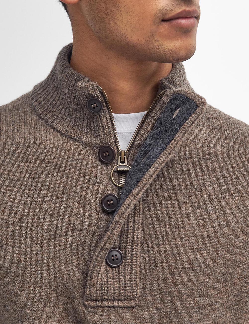 BARBOUR HALF ZIP KNITTED JUMPER