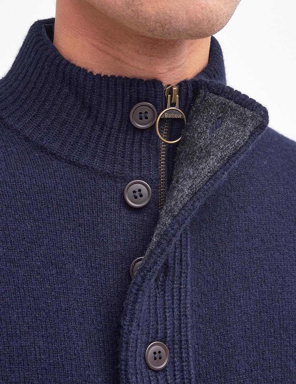 BARBOUR HALF ZIP KNITTED JUMPER