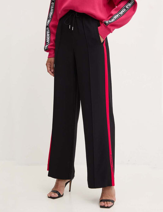 KARL LAGERFELD TAPED WIDE LEG PANTS KARL LAGERFELD