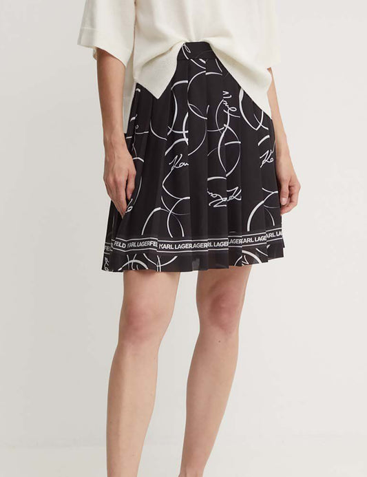 KARL LAGERFELD PLEATED PRINT MINI SKIRT KARL LAGERFELD