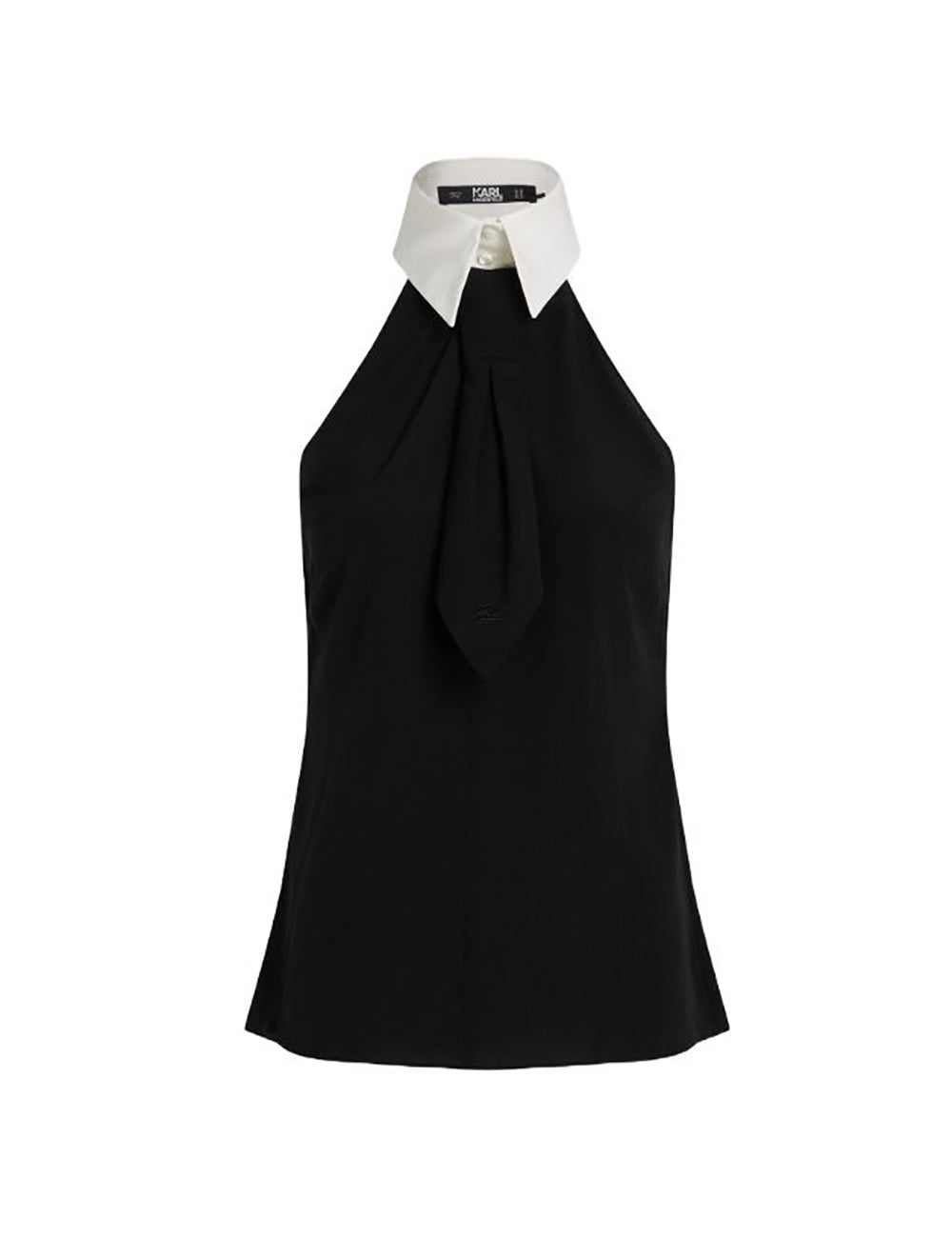 KARL LAGERFELD SLVLESS COLLAR & TIE TOP KARL LAGERFELD