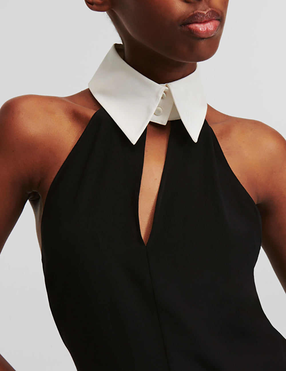 KARL LAGERFELD SLVLESS COLLAR & TIE TOP KARL LAGERFELD