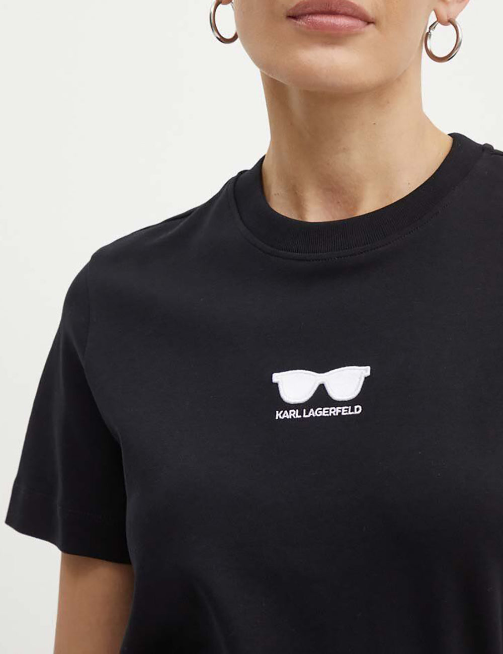 KARL LAGERFELD EMBROIDERY SUNGLASSES T-SHIRT KARL LAGERFELD