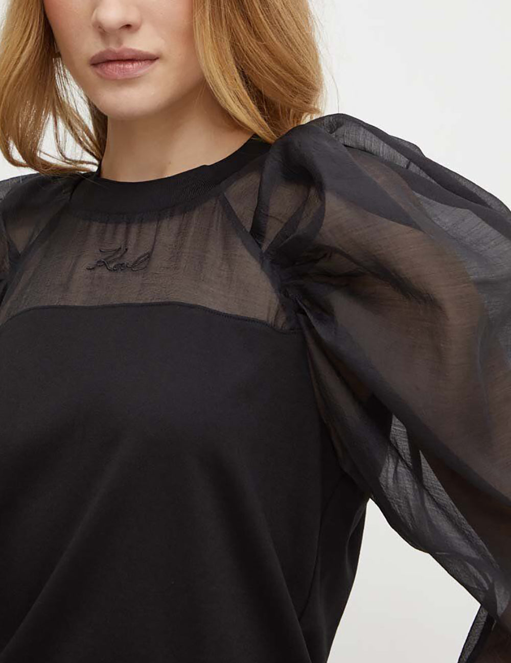 KARL LAGERFELD ORGANZA SLEEVE SWEATSHIRT KARL LAGERFELD