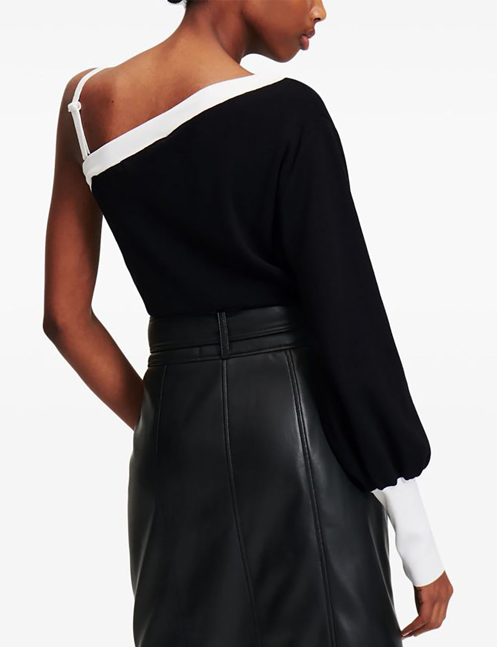 KARL LAGERFELD ASYMMETRICAL KNIT TOP KARL LAGERFELD