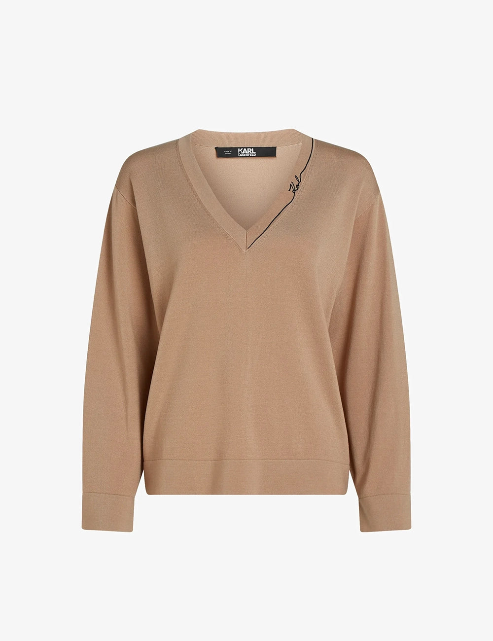 KARL LAGERFELD LIGHT V-NECK KNIT SWEATER KARL LAGERFELD