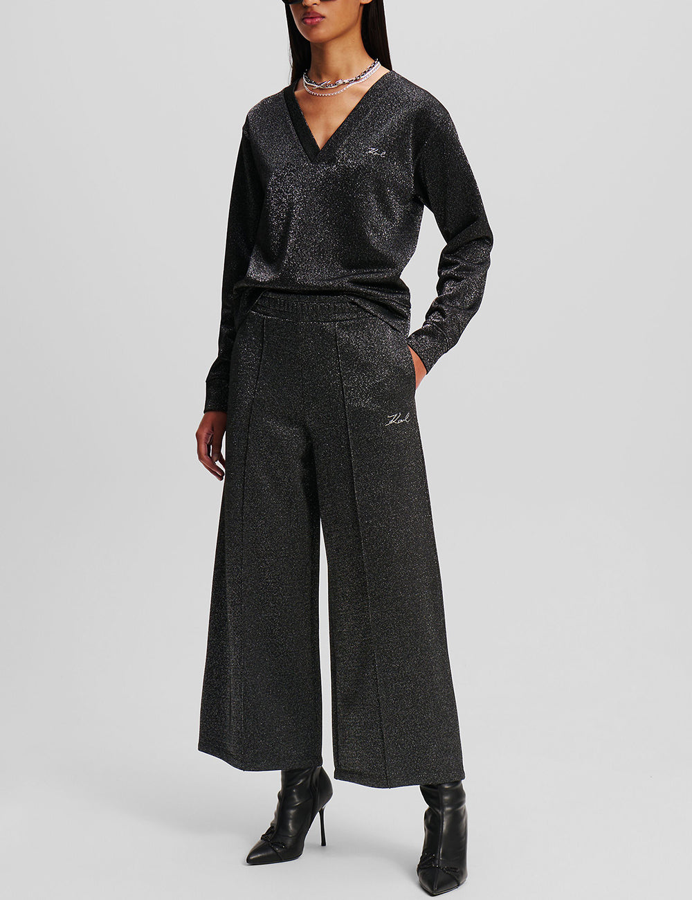 KARL LAGERFELD LUREX JERSEY CULOTTES KARL LAGERFELD