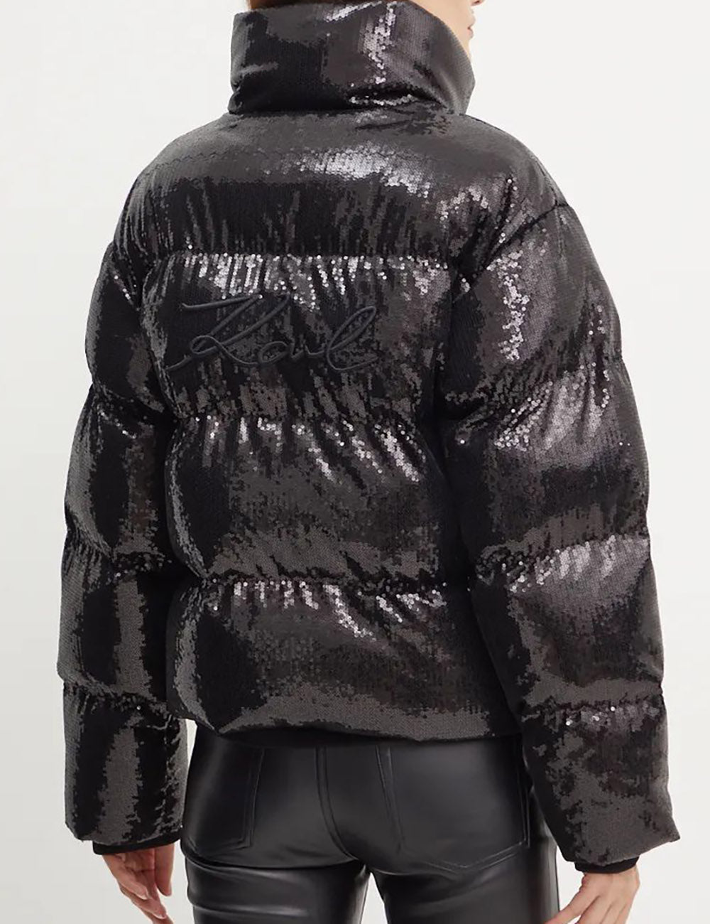 KARL LAGERFELD SEQUIN FAUX DOWN JACKET KARL LAGERFELD