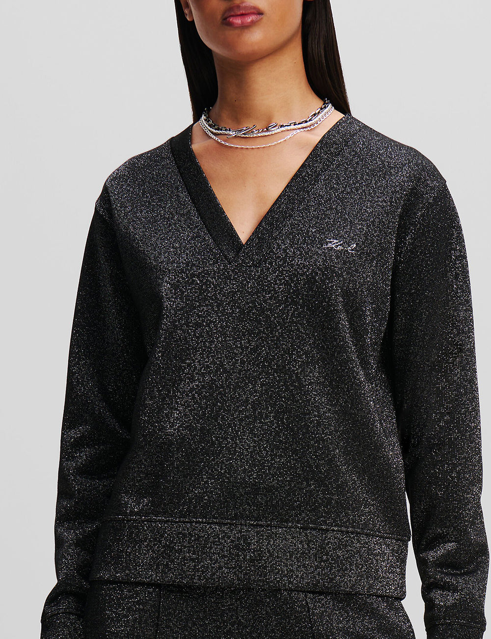 KARL LAGERFELD LUREX JERSEY SWEATSHIRT KARL LAGERFELD