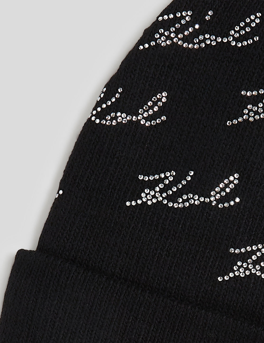 KARL LAGERFELD K/SIGNATURE RHNSTN AOP BEANIE KARL LAGERFELD