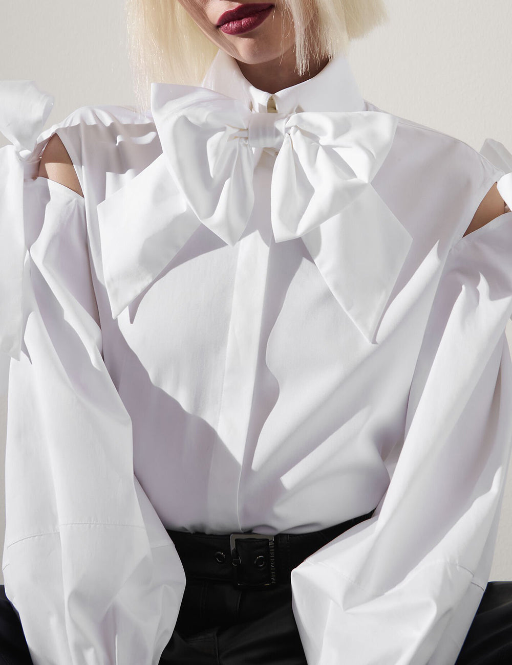 KARL LAGERFELD BOW DETAIL POPLIN SHIRT KARL LAGERFELD