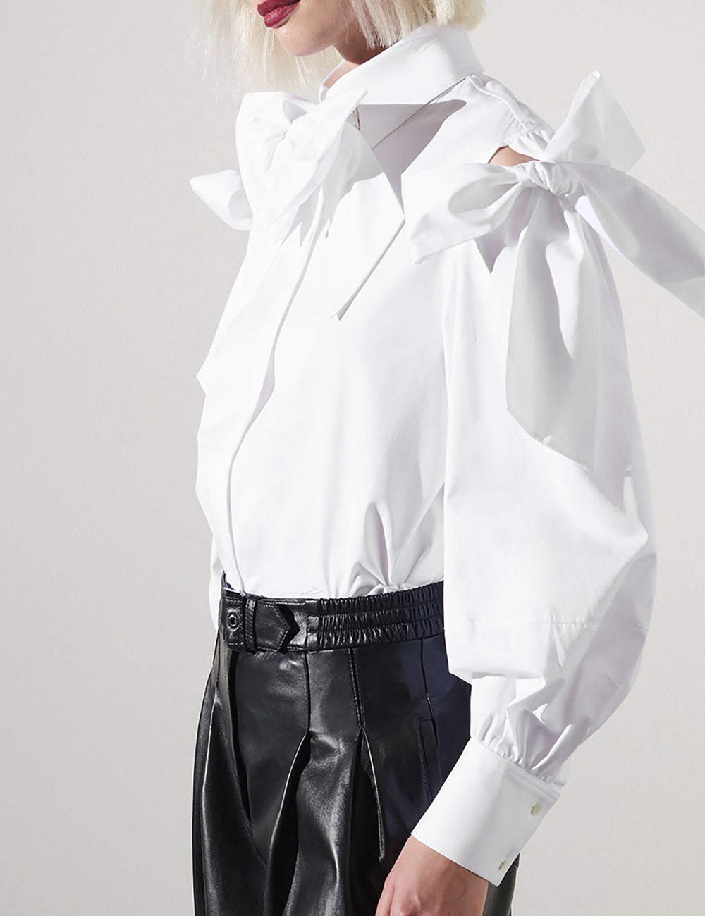 KARL LAGERFELD BOW DETAIL POPLIN SHIRT KARL LAGERFELD