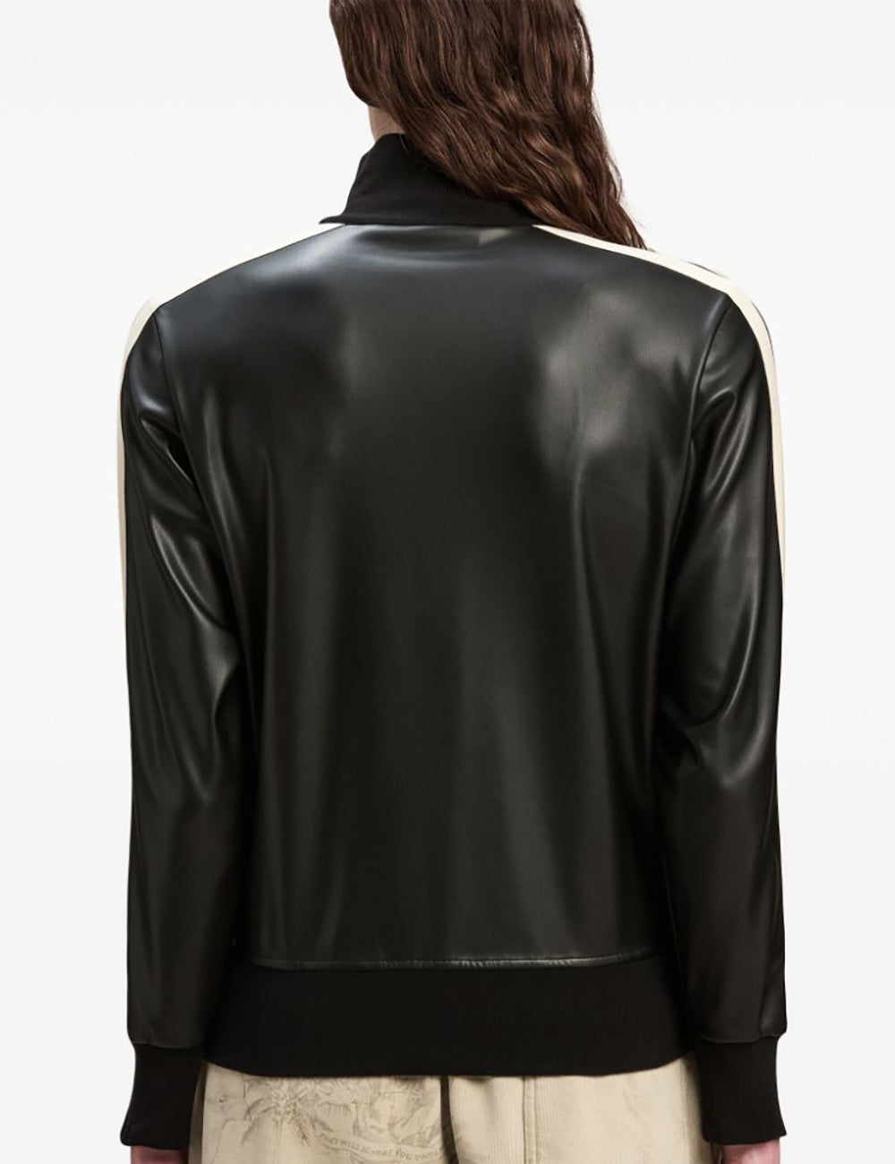 PALM ANGELS LEATHER EFFECT TRACK JACKET