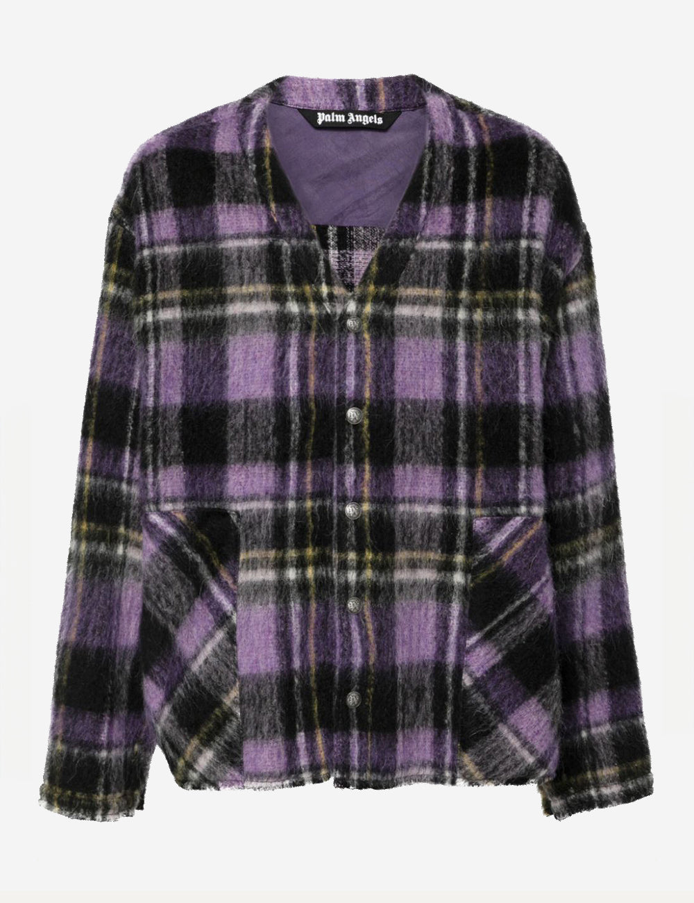 PALM ANGELS CURVED LOGO CHECK OVERSHIRT