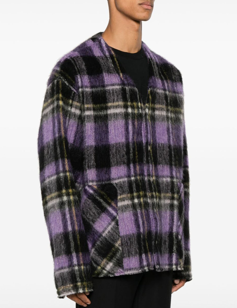 PALM ANGELS CURVED LOGO CHECK OVERSHIRT