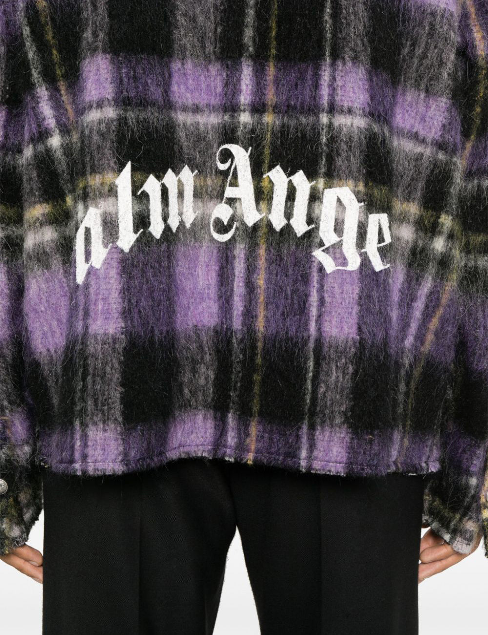 PALM ANGELS CURVED LOGO CHECK OVERSHIRT