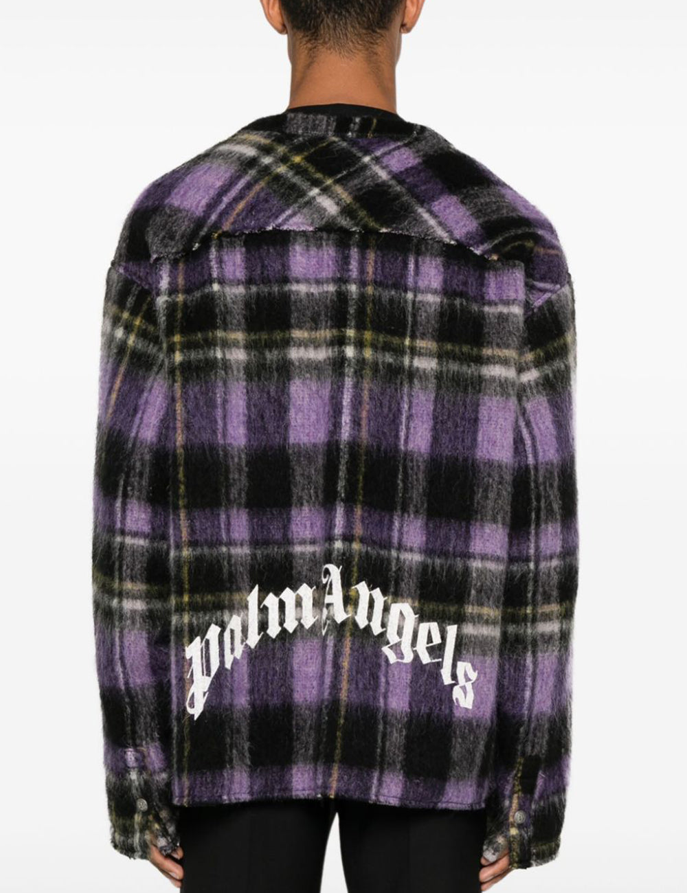 PALM ANGELS CURVED LOGO CHECK OVERSHIRT