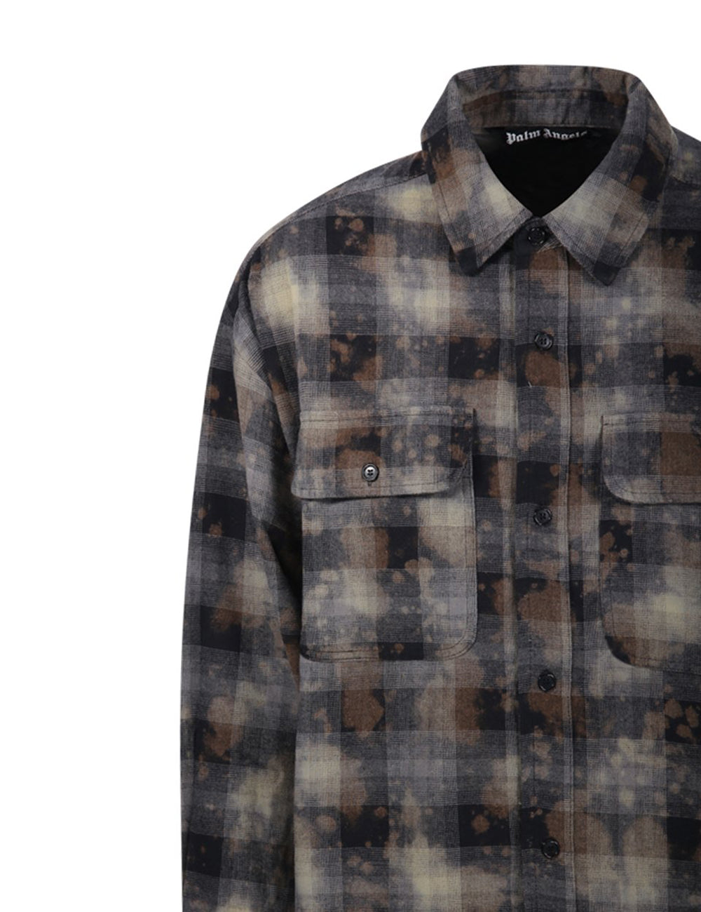 PALM ANGELS CURVED LOGO CHECK SHIRT L/S