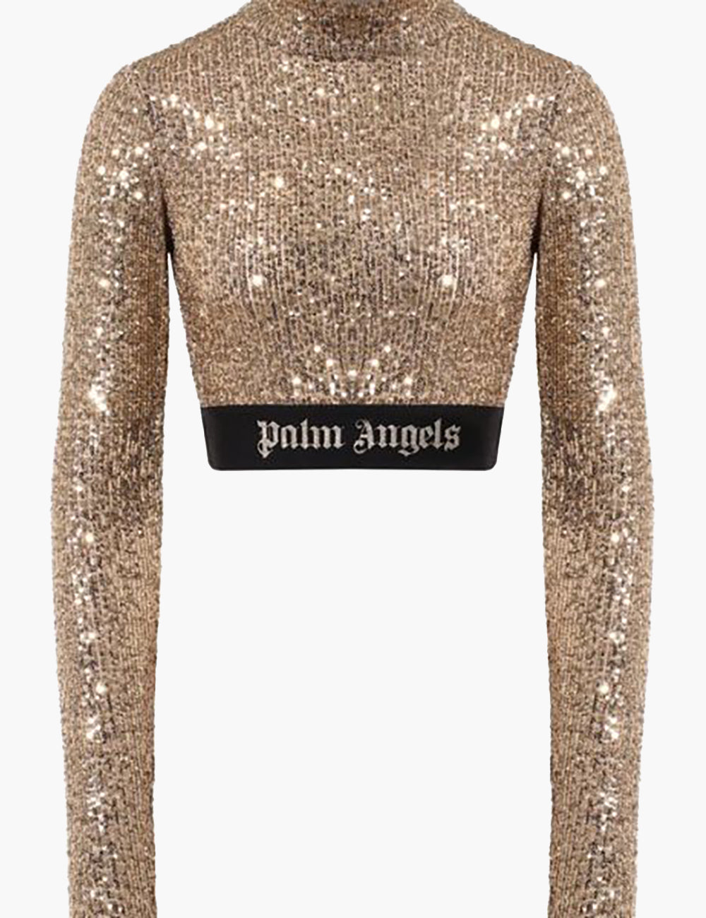 PALM ANGELS LOGO TAPE SEQUINS TOP