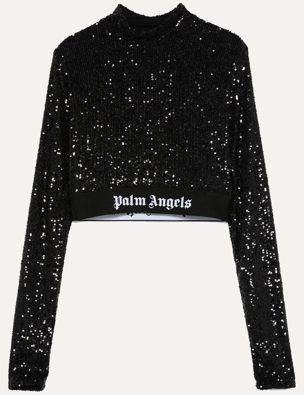 PALM ANGELS B LOGO TAPE SEQUINS TOP