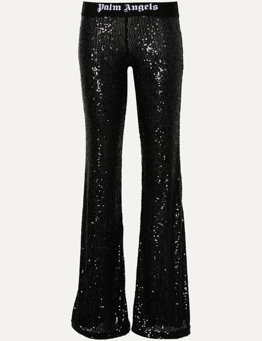 PALM ANGELS B LOGO TAPE SEQUINS FLARE PNT