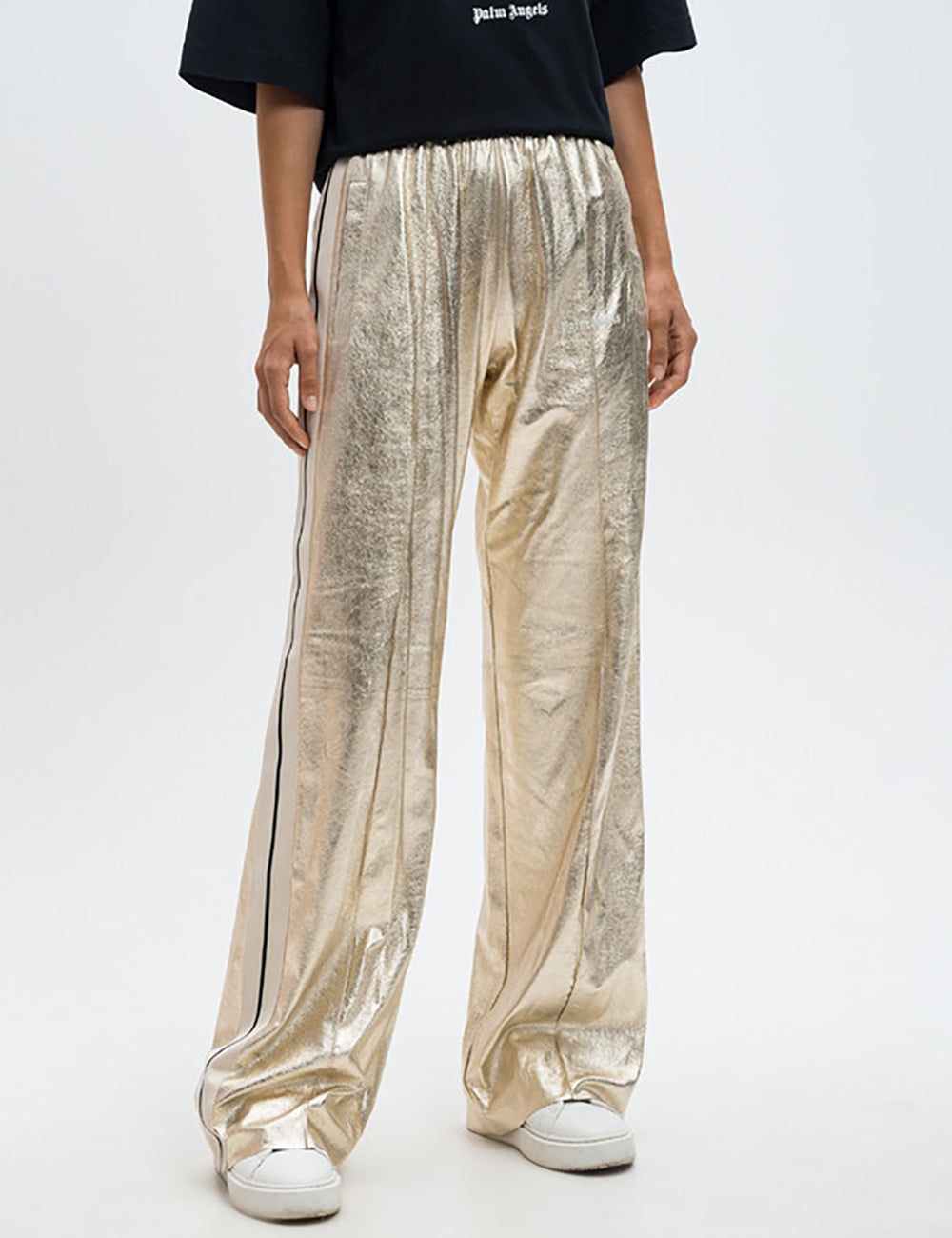 PALM ANGELS LAMINATED TRACK LOOSE PANTS