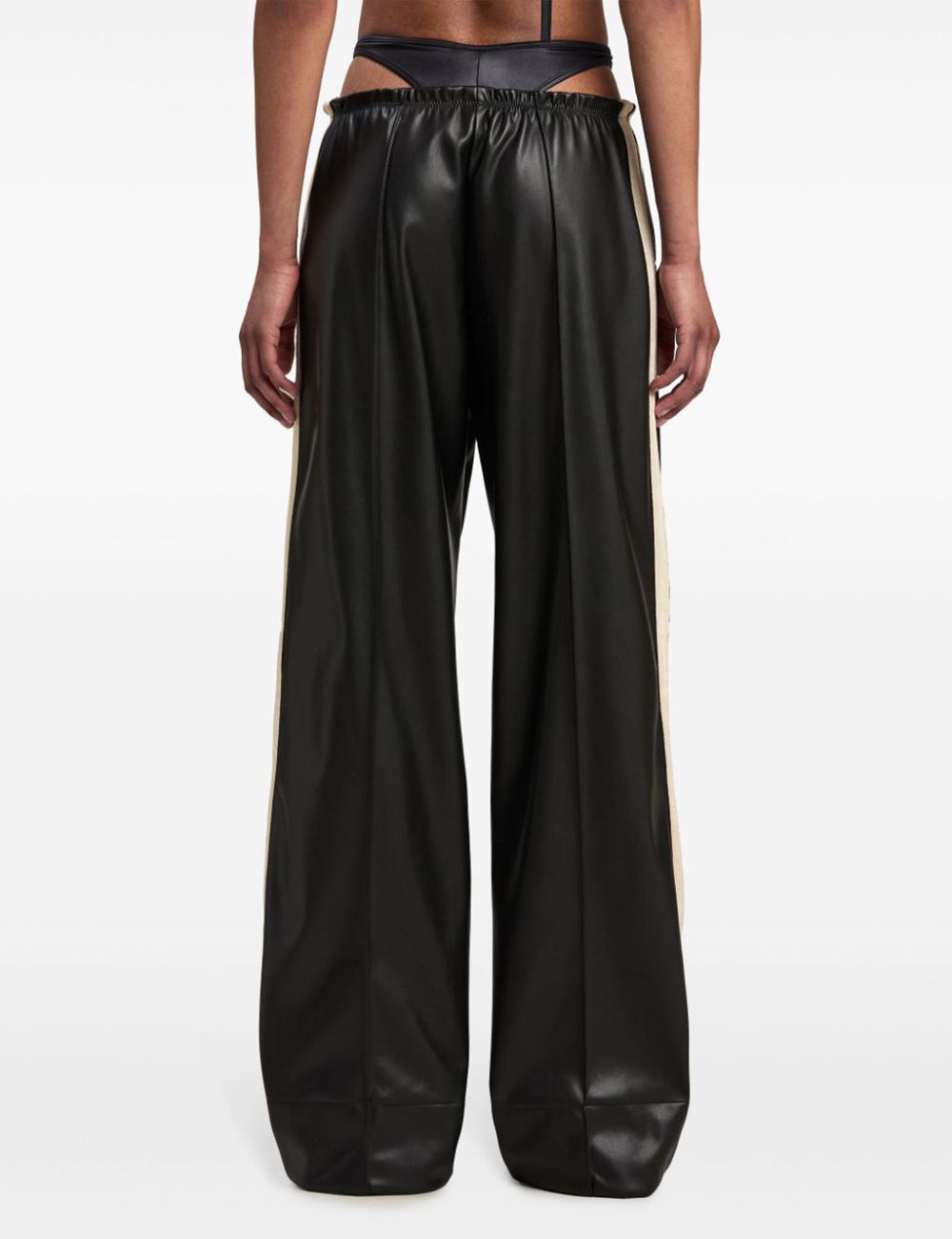 PALM ANGELS LEATHER EFFECT TRK LOOSE PANT