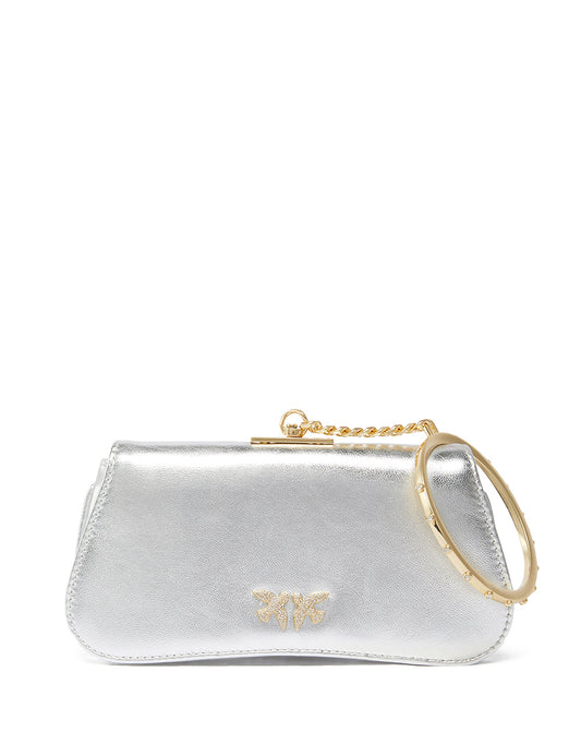 PINKO MARPESIA CLUTCH NAPPA LAMINATA + BRACELET