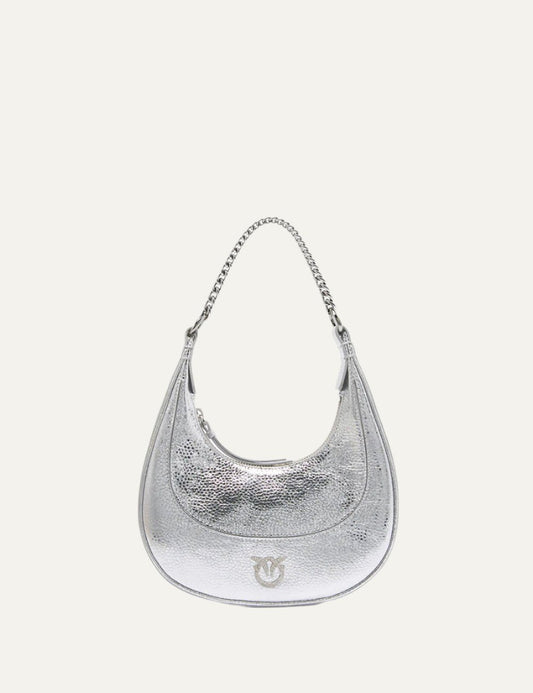 PINKO BRIOCHE HOBO MINI TEXTURE METAL LEATHER