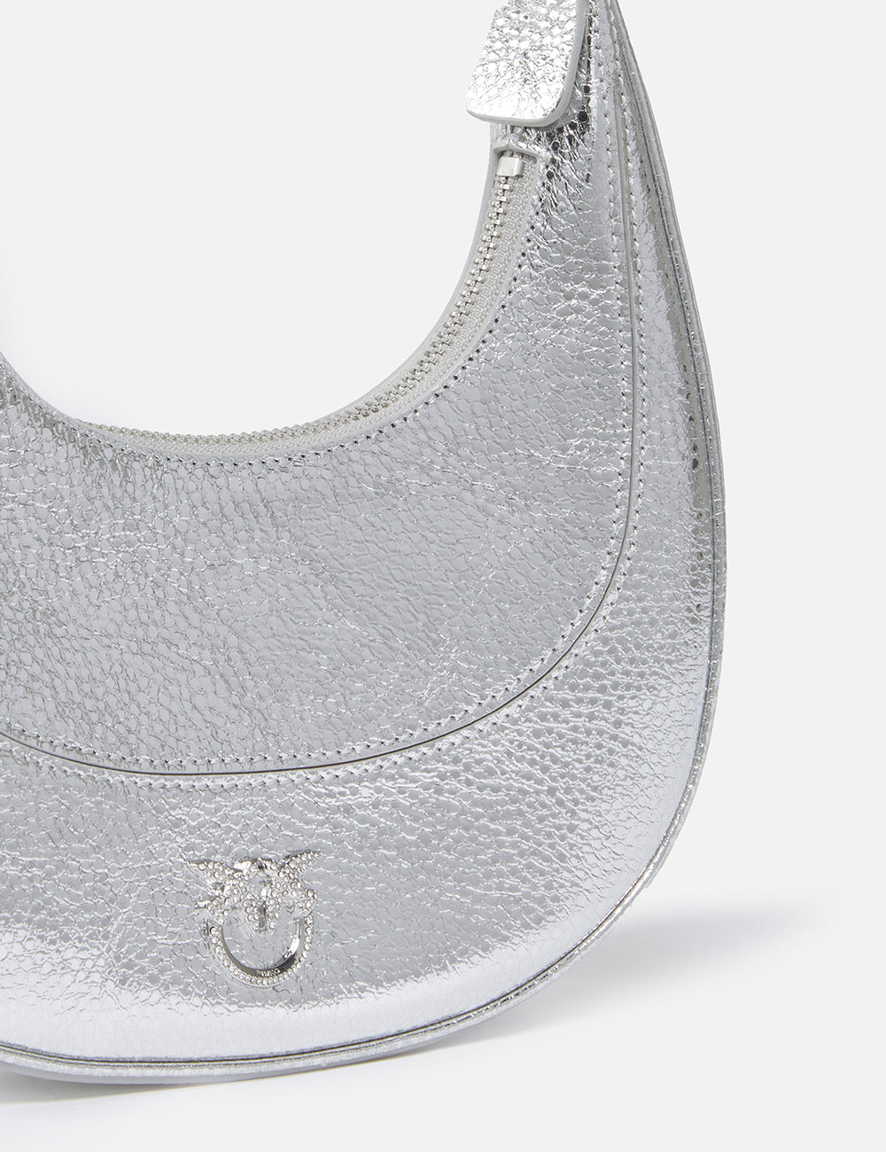 PINKO BRIOCHE HOBO MINI TEXTURE METAL LEATHER