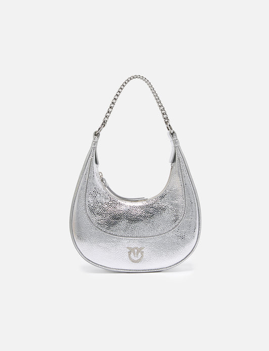 PINKO BRIOCHE HOBO MINI TEXTURE METAL LEATHER