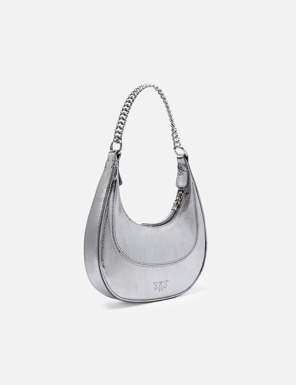 PINKO BRIOCHE HOBO MINI TEXTURE METAL LEATHER