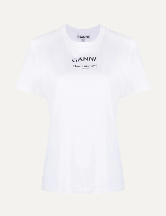 GANNI THIN JERSEY RLX O-NECK T-SHIRT GANNI