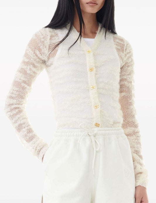 GANNI ALPACA MOHAIR BOUCLE CARDI