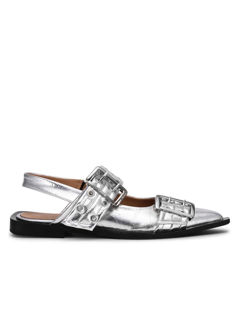 GANNI FEMININE BUCK BALLERINA METALLIC