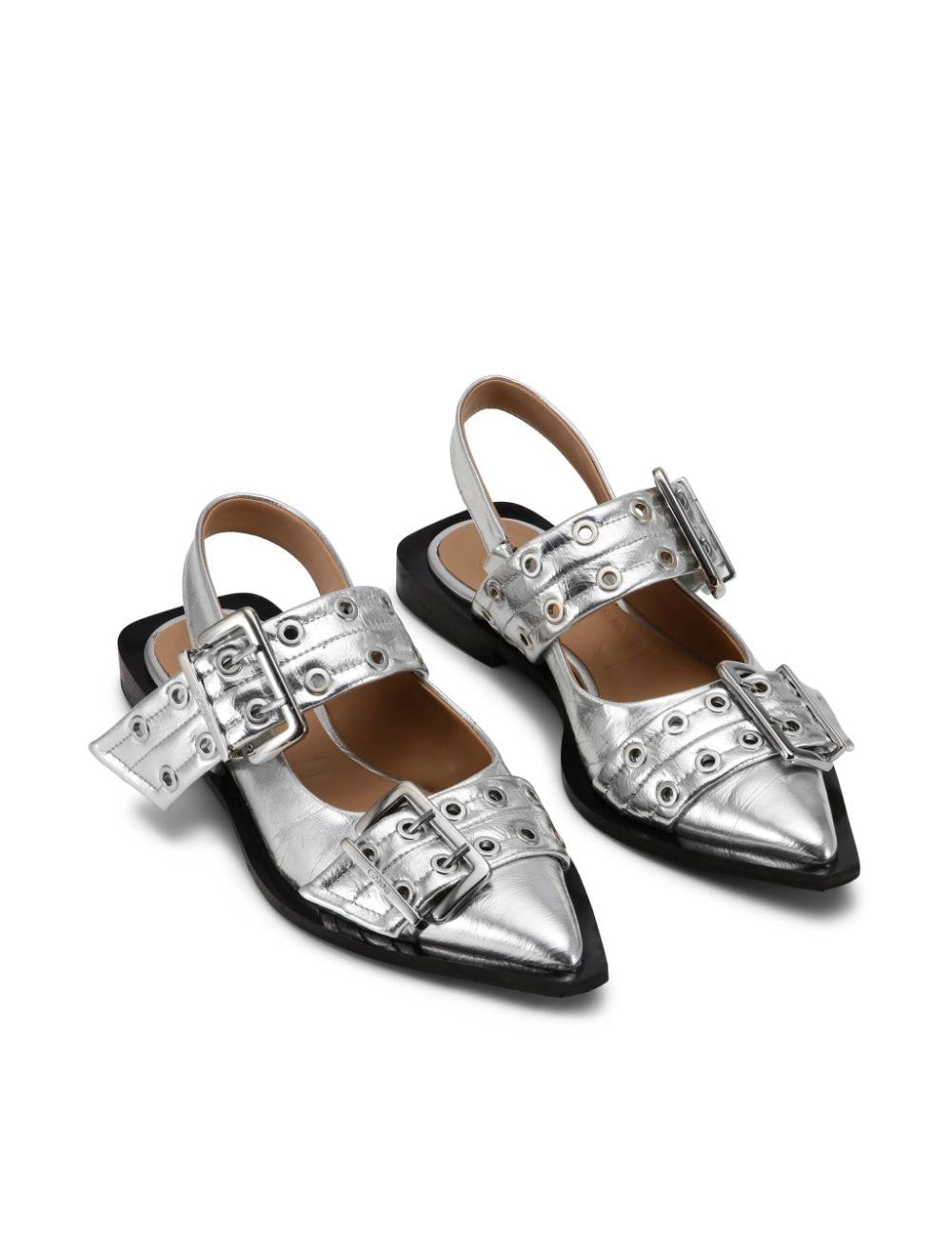 GANNI FEMININE BUCK BALLERINA METALLIC GANNI