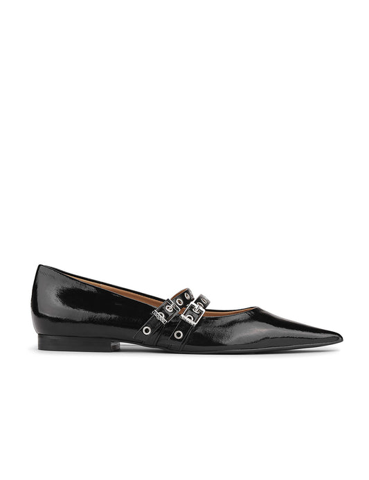 GANNI EYELETS BALLERINA NAPLACK