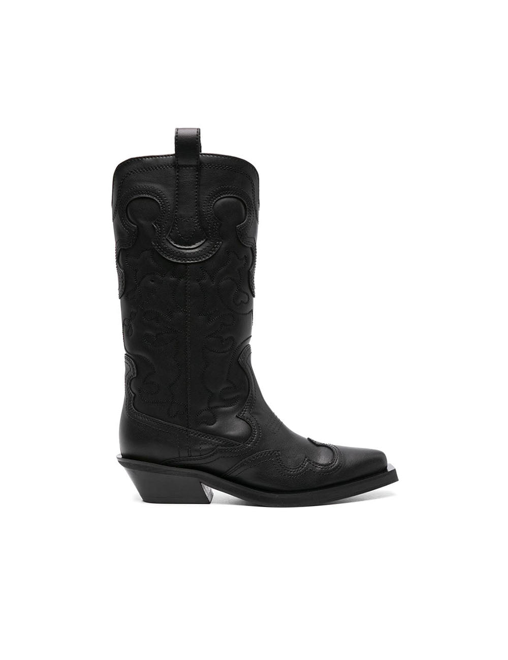 GANNI MID SHAFT EMBR WESTERN BOOT