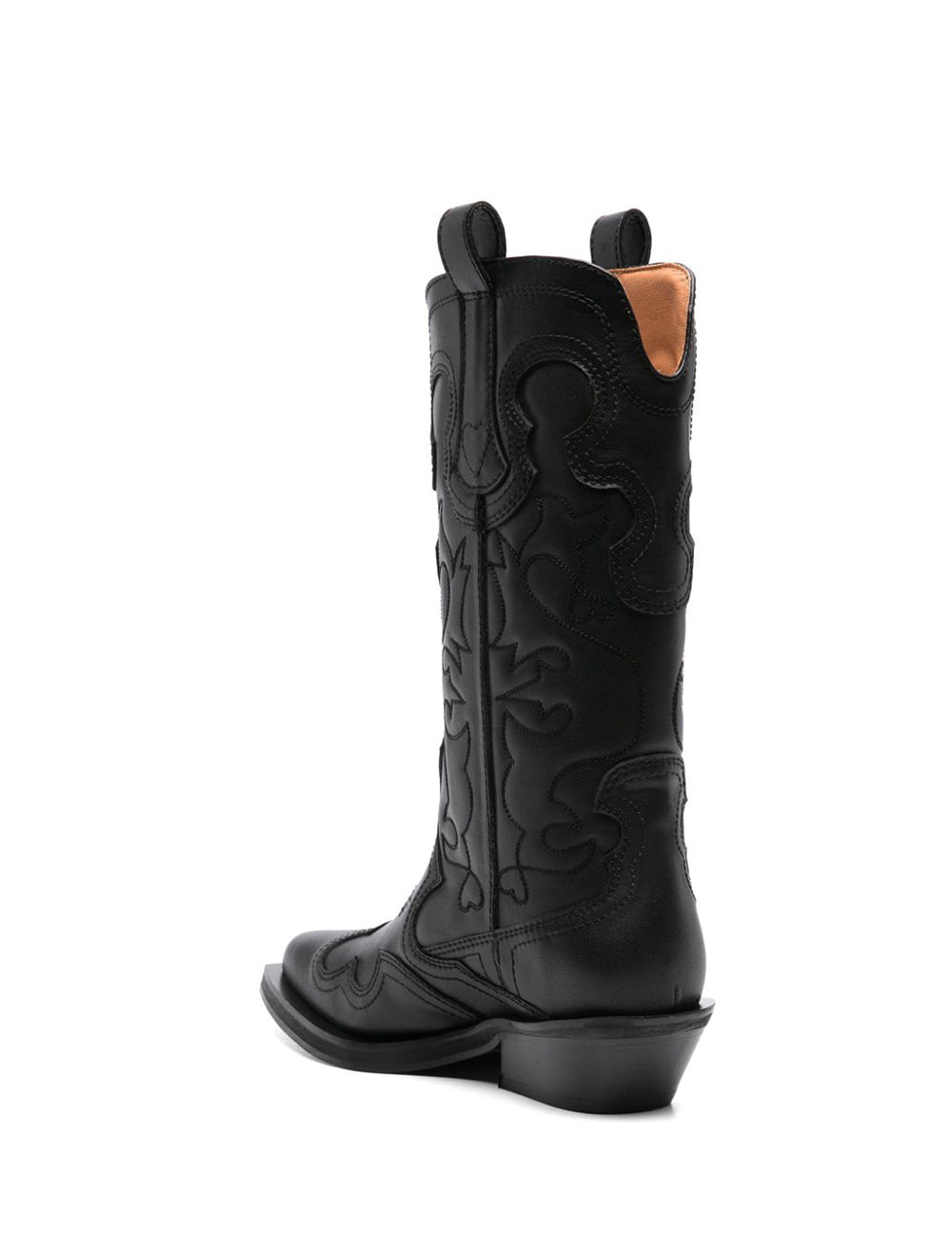 GANNI MID SHAFT EMBR WESTERN BOOT GANNI