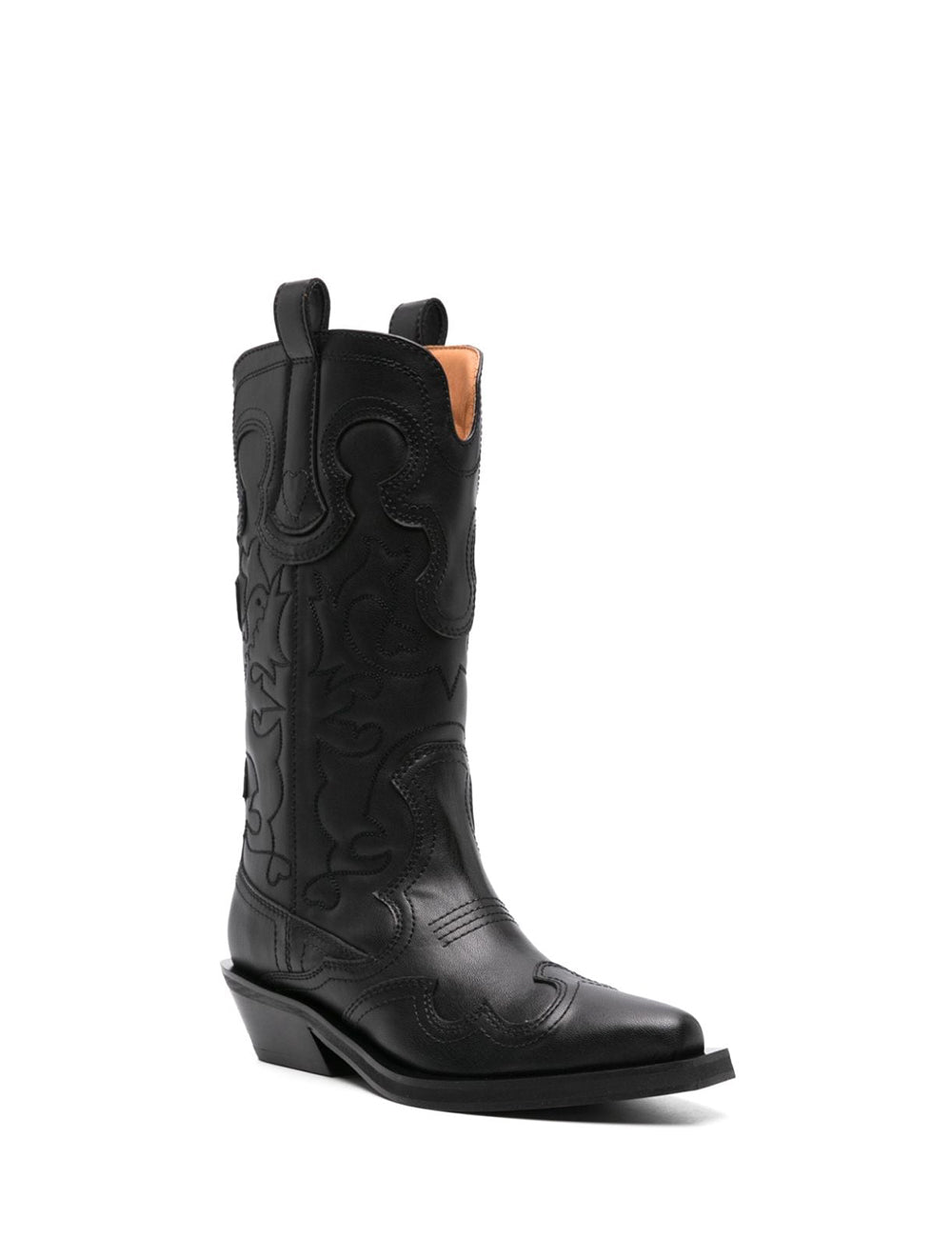 GANNI MID SHAFT EMBR WESTERN BOOT GANNI