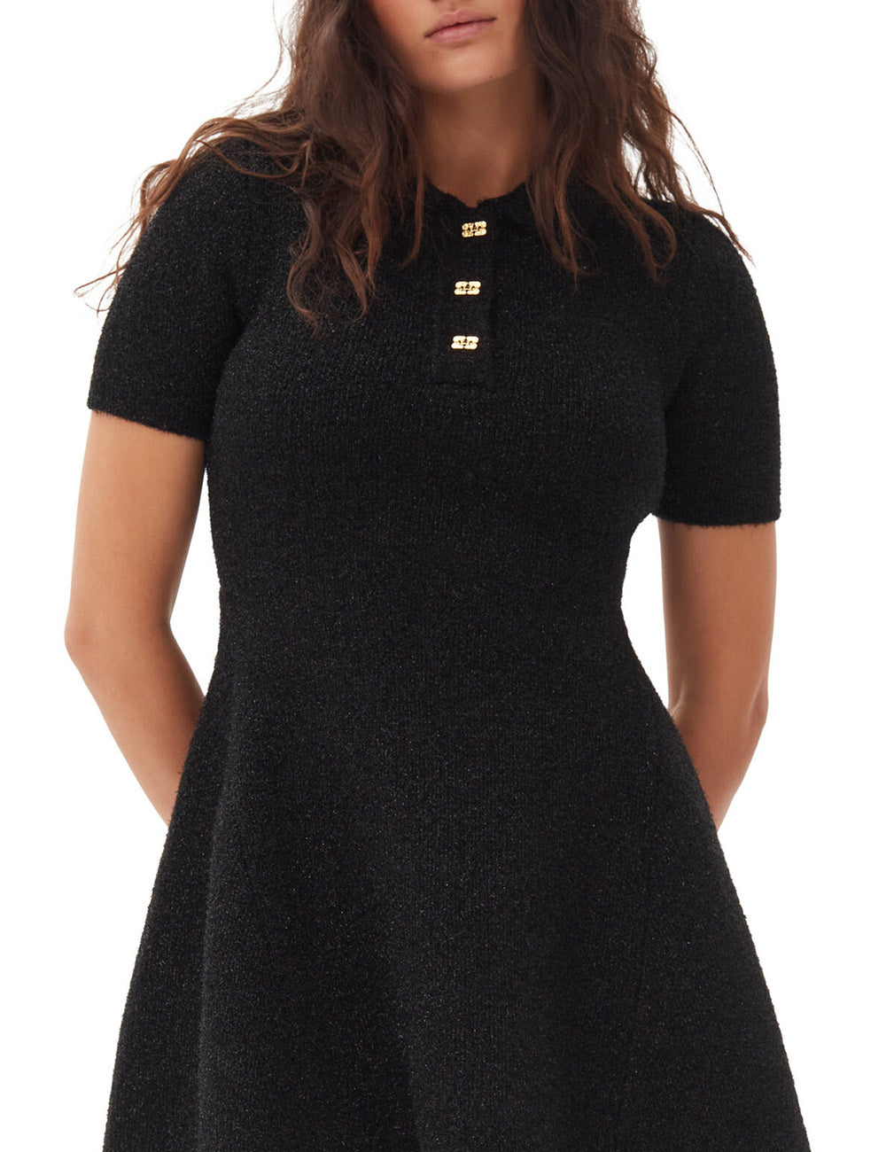 GANNI SPARKLE DOUBLEFACE MINI DRESS GANNI