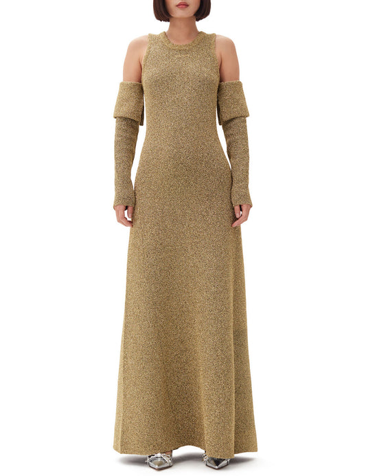 GANNI SPARKLE DOUBLEFACE MAXI DRESS