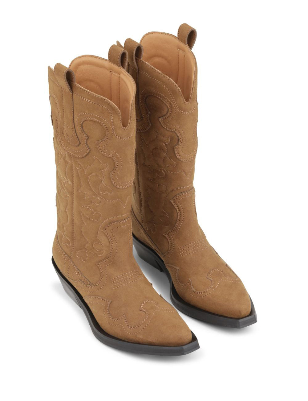 GANNI MID SHAFT EMBR WESTERN BOOT