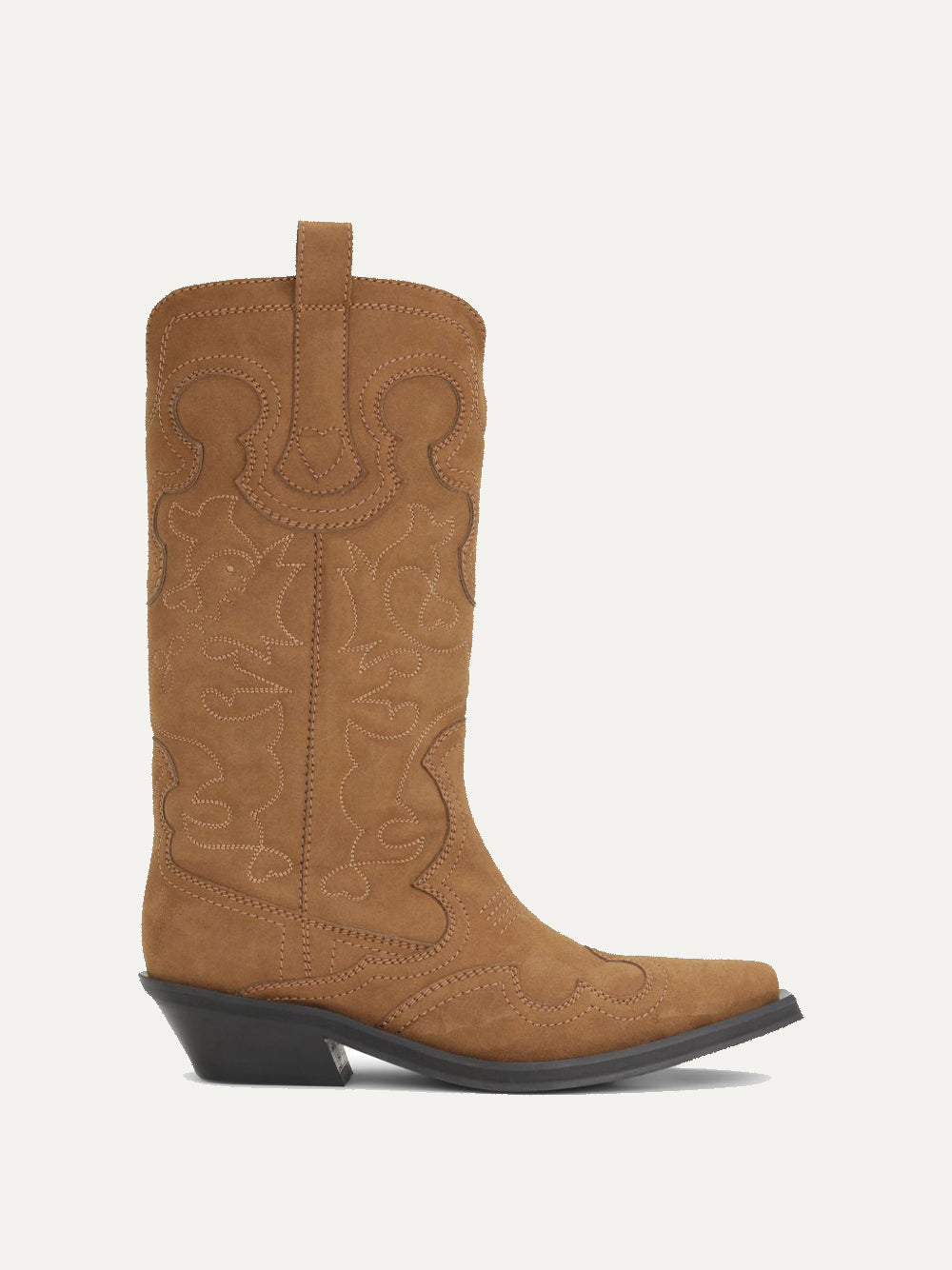 GANNI MID SHAFT EMBR WESTERN BOOT