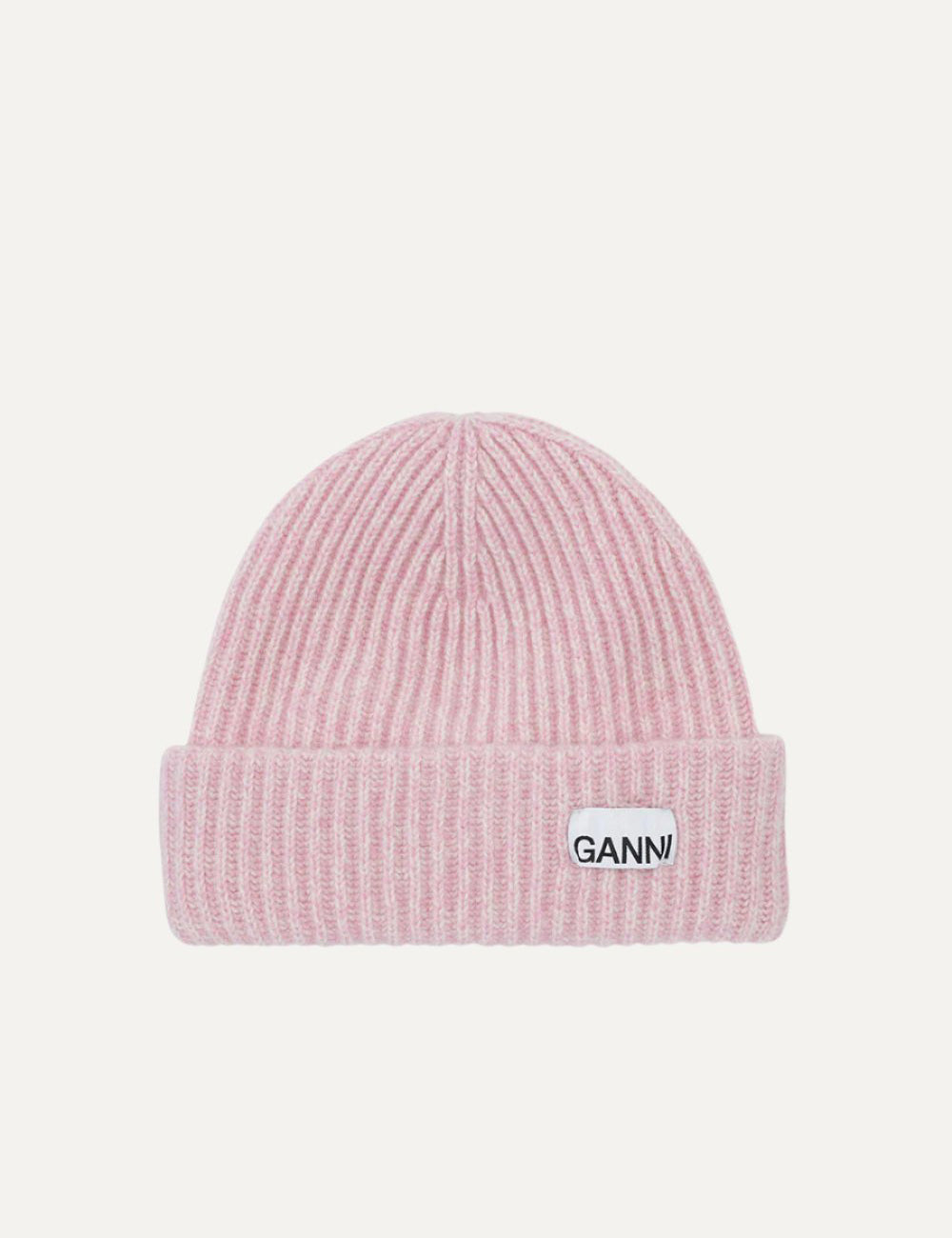 GANNI STRUCTURED RIB BEANIE LILAC SACHET