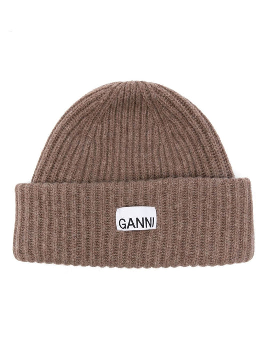 GANNI STRUCTURED RIB BEANIE GANNI