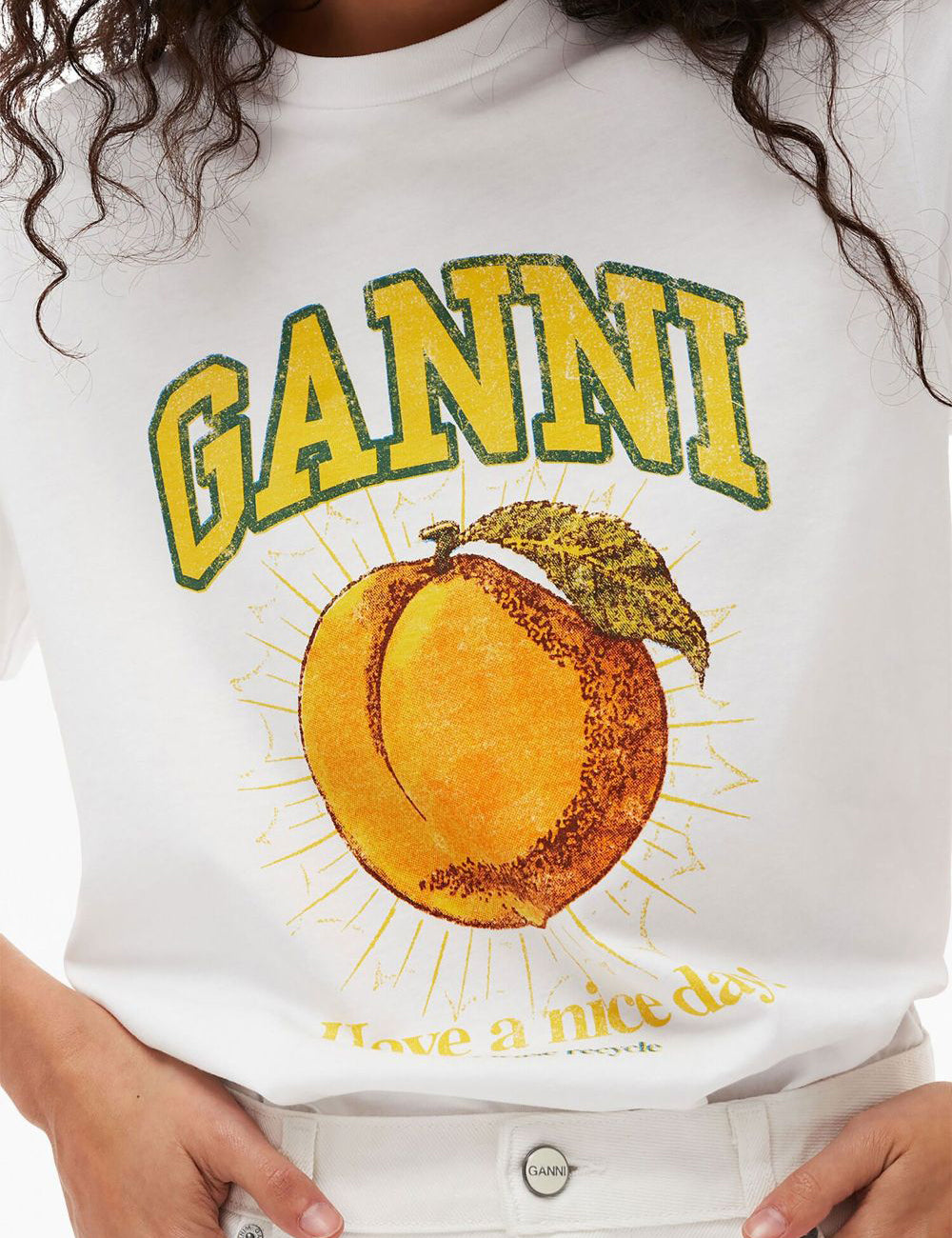 GANNI BASIC JERSEY PEACH